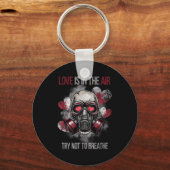 Valentine Skull Gas Mask Love Romance  キーホルダー (正面)