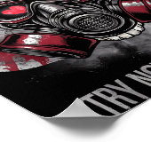 Valentine Skull Gas Mask Love Romance  ポスター (角)