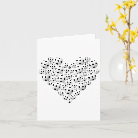 Valentine Soccer Heart Drip Srt Love Valentines Da カード (黄色い花)