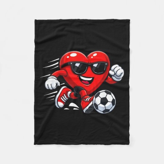 Valentine Soccer Heart Drip Srt Love Valentines Da フリースブランケット (正面)