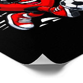 Valentine Soccer Heart Drip Srt Love Valentines Da ポスター (角)