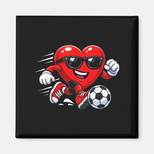 Valentine Soccer Heart Drip Srt Love Valentines Da マグネット (正面)
