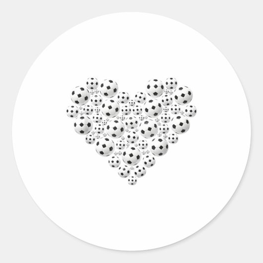 Valentine Soccer Heart Drip Srt Love Valentines Da ラウンドシール (正面)