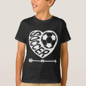 Valentine Soccer Heart Drip Srt Love Valentines Da Tシャツ (正面)