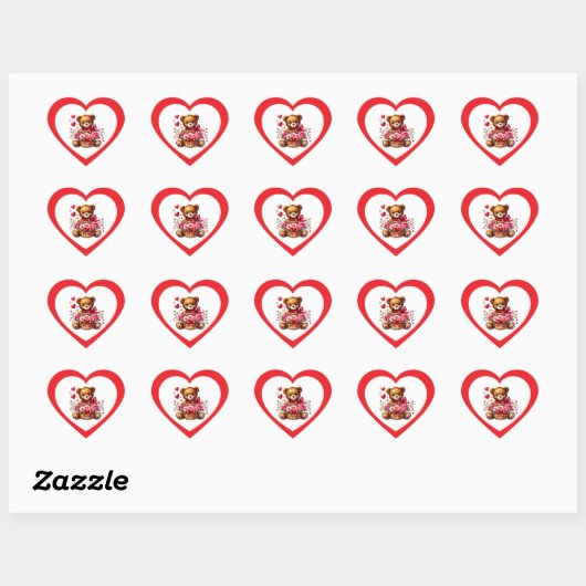 Valentine Sticker ハートシール (シート)
