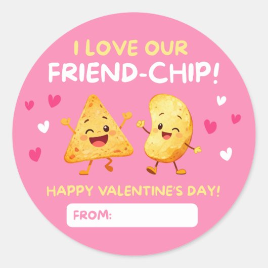 Valentine Stickers Printable for Kids ラウンドシール (正面)