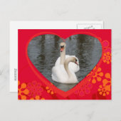valentine  swans シーズンポストカード (正面/裏面)