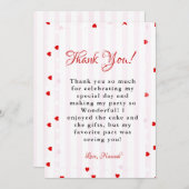 Valentine Sweatheart birthday Thank You card 招待状 (正面/裏面)