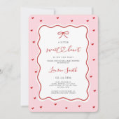 Valentine Sweetheart Baby Shower 招待状 (正面)