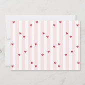 Valentine Sweetheart Red Hearts 1st Birthday Photo 招待状 (裏面)