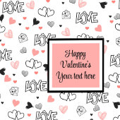Valentine Tablescape Love Text Sketch Style Napkin スタンダードカクテルナプキン