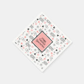 Valentine Tablescape Love Text Sketch Style Napkin スタンダードカクテルナプキン (角)