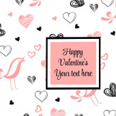 Valentine Tableware Pink Black Love Sketch Napkins スタンダードカクテルナプキン