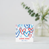 Valentine Tag Heart Scribbles スクエア名刺 (スタンド正面)