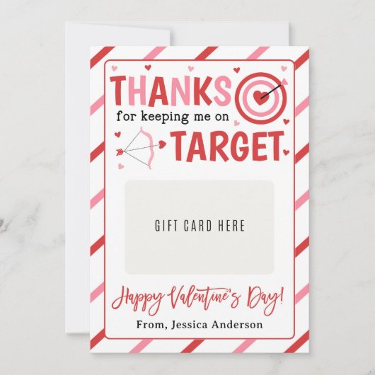 Valentine Teacher Appreciation Gift Card Holder 招待状 (正面)