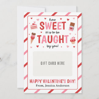Valentine Teacher Appreciation Gift Card Holder 招待状