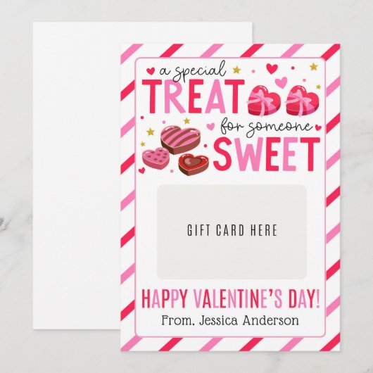 Valentine Teacher Appreciation Gift Card Holder 招待状 (正面/裏面)