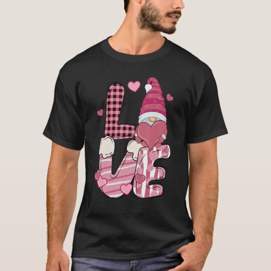 Valentine Teacher Squad Gnome Love Sweethearts Hea Tシャツ (正面)
