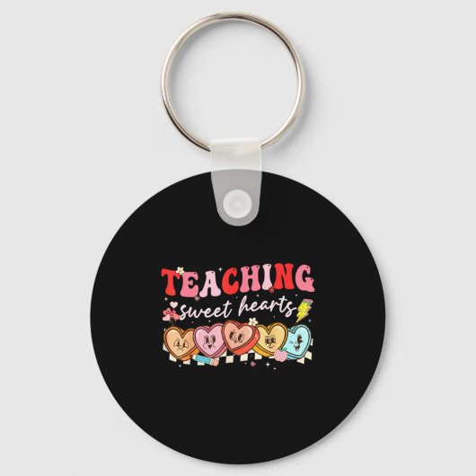 Valentine Teaching Sweet Hearts Teacher Men Women  キーホルダー (正面)
