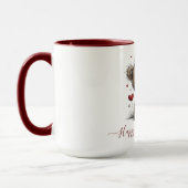 Valentine Teddy Bear with Rose and Hearts マグカップ (左)