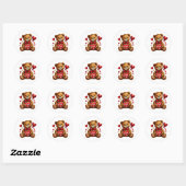 Valentine Teddy Stickers ラウンドシール (シート)