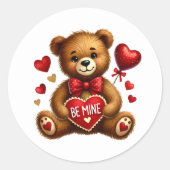 Valentine Teddy Stickers ラウンドシール (正面)