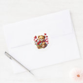 Valentine Teddy Stickers ラウンドシール (封筒)