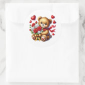 Valentine Teddy Stickers ラウンドシール (バッグ)