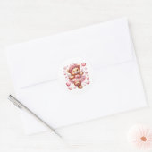 Valentine Teddy Stickers ラウンドシール (封筒)