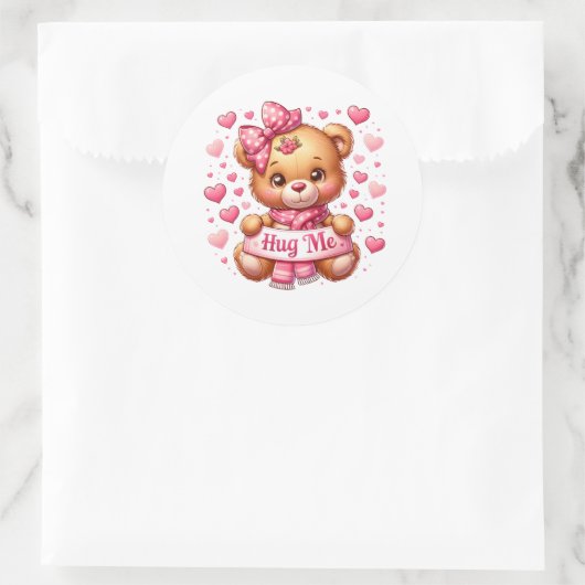 Valentine Teddy Stickers ラウンドシール (バッグ)