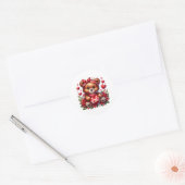 Valentine Teddy Stickers ラウンドシール (封筒)