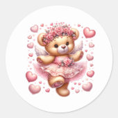 Valentine Teddy Stickers ラウンドシール (正面)