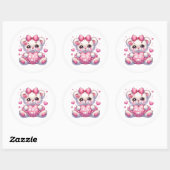 Valentine Teddy Stickers ラウンドシール (シート)