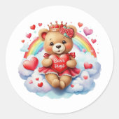Valentine Teddy Stickers ラウンドシール (正面)