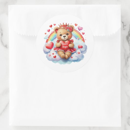 Valentine Teddy Stickers ラウンドシール (バッグ)