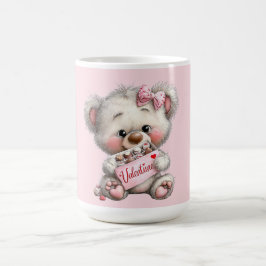 Valentine Teddy with Chocolates コーヒーマグカップ