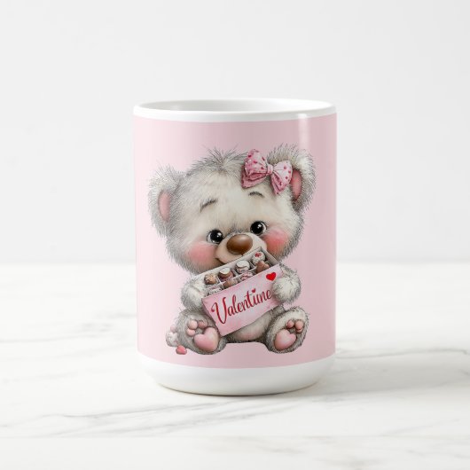 Valentine Teddy with Chocolates コーヒーマグカップ (中央)
