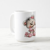 Valentine Teddy with Heart Sign コーヒーマグカップ (正面左)