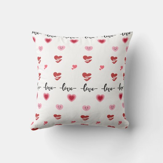 Valentine Throw Pillow love text クッション (裏面)