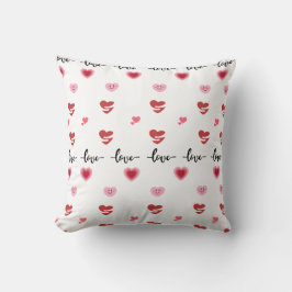 Valentine Throw Pillow love text クッション