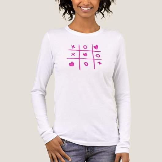Valentine Tic Tac Toe Hearts Womens トライブレンドＴシャツ (正面)