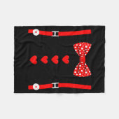 Valentine Tuxedo Heart Outfit Funny Love  フリースブランケット (正面(横))