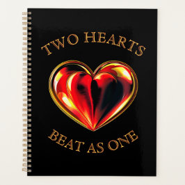 Valentine Two Hearts Beat As One Twin Flame Black プランナー手帳