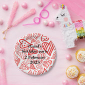 Valentine_Valentineハートパーティー紙プレート ペーパープレート (パーティー)