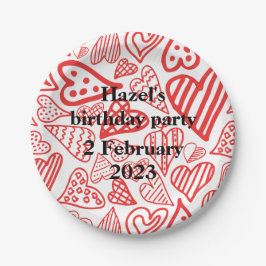 Valentine_Valentineハートパーティー紙プレート ペーパープレート