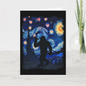 Valentine Van Gogh Starry Night Bigfoot Sasquatch  カード (正面)