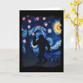 Valentine Van Gogh Starry Night Bigfoot Sasquatch  カード (黄色い花)