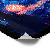 Valentine Van Gogh Starry Night Heart Matching Cou ポスター (角)