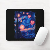 Valentine Van Gogh Starry Night Heart Matching Cou マウスパッド (マウス)