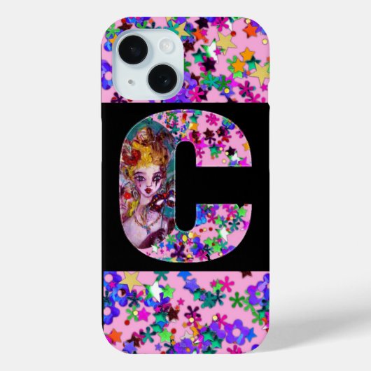 VALENTINE VENETIAN MASQUERADE MONOGRAM C LETTER Case-Mate iPhoneケース (裏面)